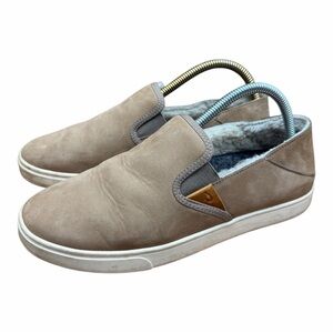 OluKai Pehuea women size 9 Heu Genuine Wool Shearling Lined Beige Slip On Shoes
